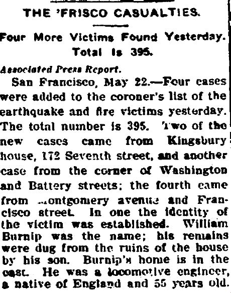 Researching the San Francisco Earthquake of 1906 in the News