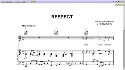Respect by Aretha Franklin   Piano Sheet Music :Teaser ...