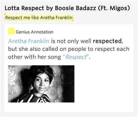 Respect me like Aretha Franklin – Lotta Respect by Boosie ...