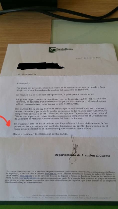 Respuesta de Caja Duero /Caja España a mi carta escrita ...