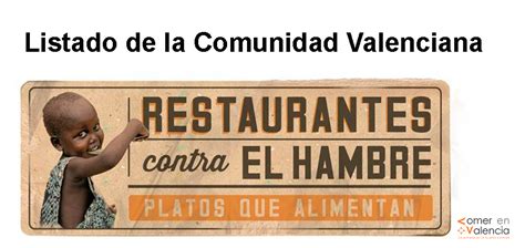 Restaurantes contra el hambre en la Comunidad Valenciana