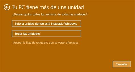 Restaurar de fabrica Windows 10
