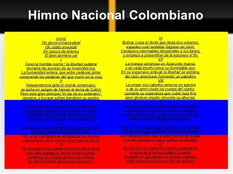 Resultado de imagen para el himno nacional de colombia en ...