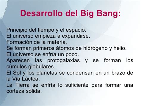 Resumen Teoría Big Bang