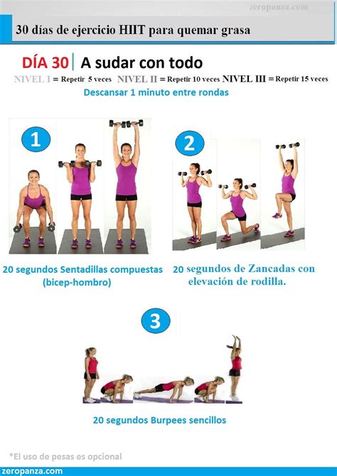 Reto de 30 días de Ejercicios HIIT quema grasa – día 30 ...