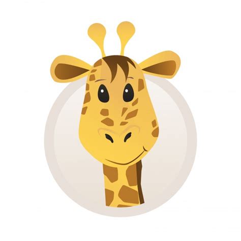 Retrato de girafa em estilo de desenho animado com quadro ...