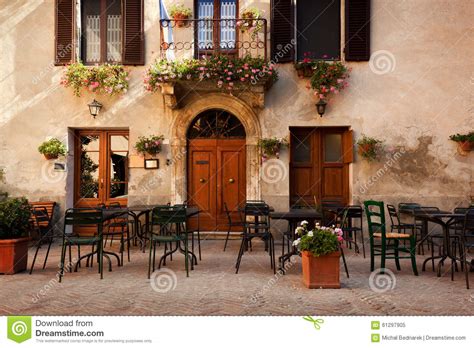Retro Romantic Restaurant, Cafe In A Small Italian Town ...