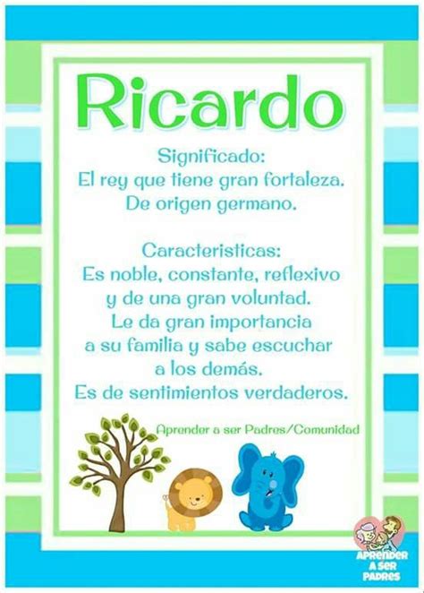 Ricardo | significado nombres hombres | Pinterest | Mother ...