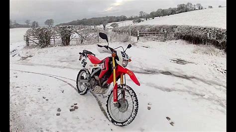 Riding a motorcycle in snow   Honda CRF250L   YouTube