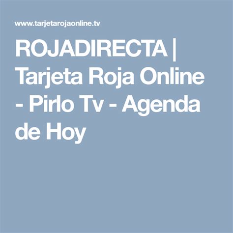 ROJADIRECTA | Tarjeta Roja Online   Pirlo Tv   Agenda de ...