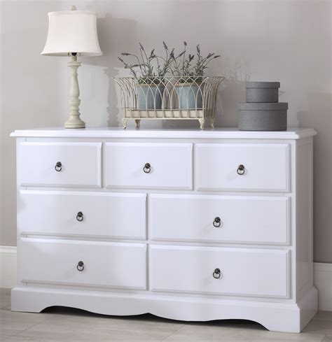 Romance True White Large Chest of Drawers | Bedroom ...