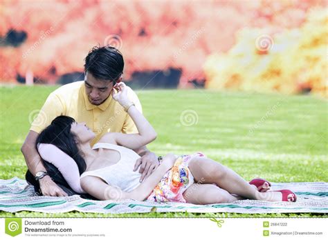 Romantic Lovers On Autumn Day Stock Photo   Image: 26847222