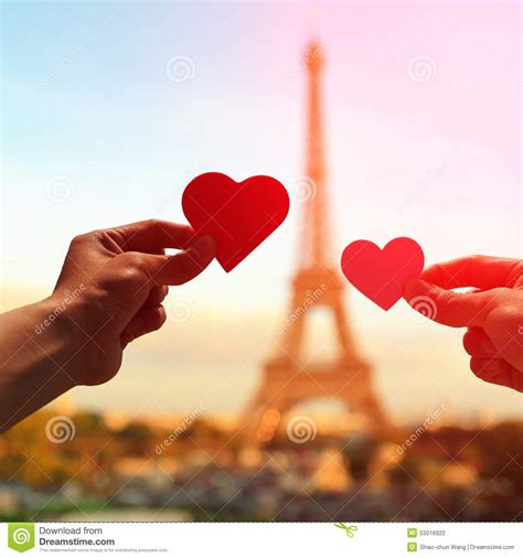 Romantic Lovers With Eiffel Tower Stock Photo   Image ...