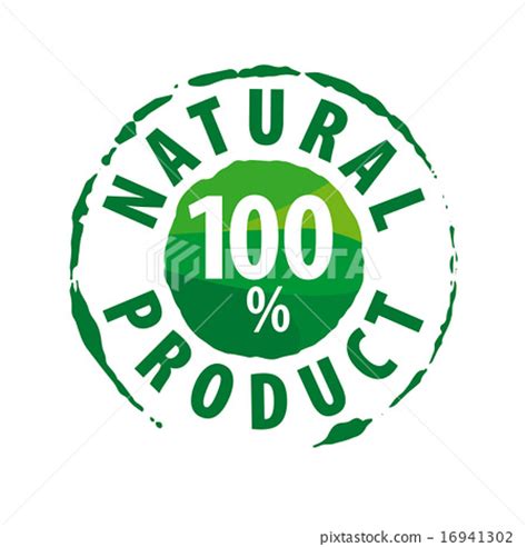 Round vector logo for 100% natural products   Stock ...