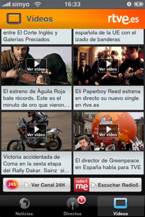 RTVE Noticias y directos para iPhone   Descargar