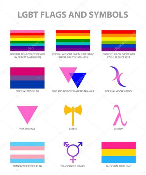 Ruchów LGBT duma symbole i flagi wektor zestaw — Grafika ...