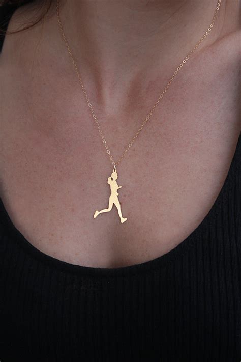 Runner Necklace Gold Running Woman Running Jewelry Sport