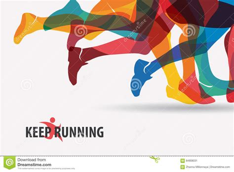 Running People Set Of Silhouettes Vector Illustration ...
