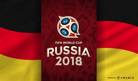 Rusia 2018 Copa del mundo bandera alemana   Descargar vector
