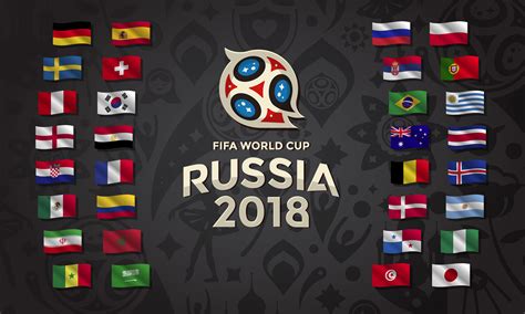 Russia 2018 World Cup country flags   Vector download