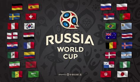 Russia 2018 World Cup country flags   Vector download