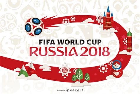 Russia 2018 World Cup poster design   Vector download