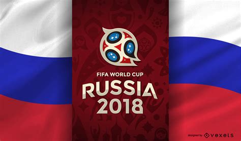 Russia 2018 World Cup with flag   Vector download