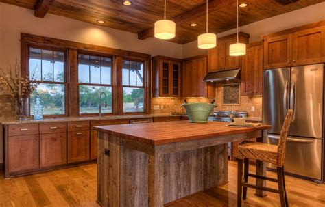 Rustic Kitchen Island with Extra Good Looking Accompaniment