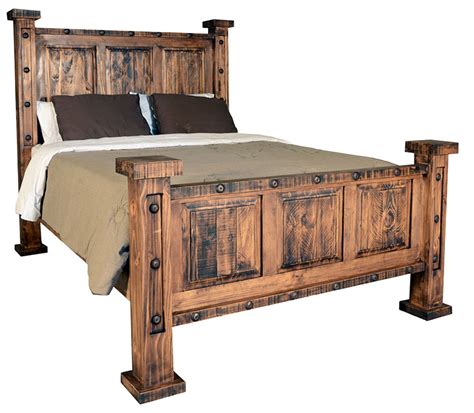 Rustic Pine Bed, Pine Wood Bed, Rustic Mansion Bed