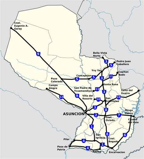Rutas nacionales de Paraguay   Wikipedia, la enciclopedia ...