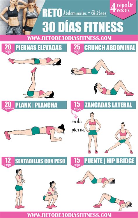 Rutina para abdomen y glúteos | Workouts Fitness   Reto de ...