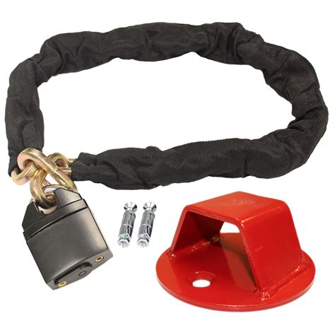 RYDE 1M HEAVY DUTY MOTORCYCLE PADLOCK CHAIN & WALL/GROUND ...