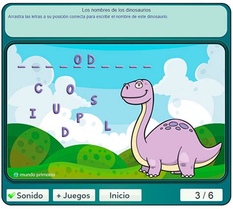 ¿Sabes hacer este juego con el nombre de los dinosaurios?