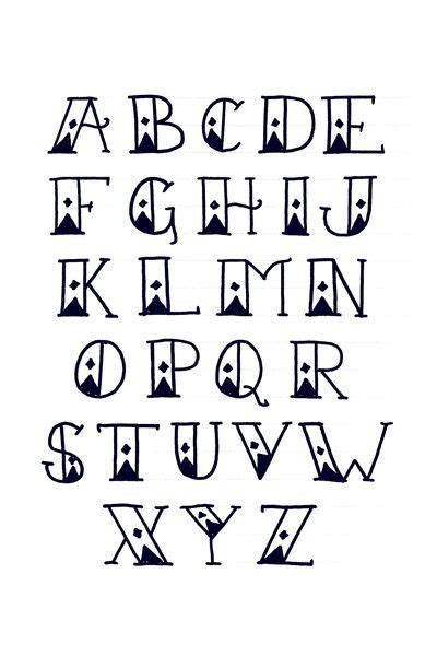 Sailor s Diamond Tattoo Font Alphabet   Print | Tes ...