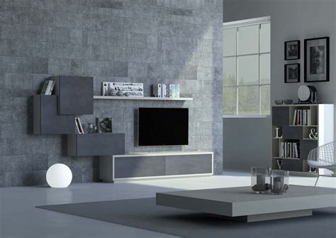 Salón moderno con muebles de diseño en tonos grises