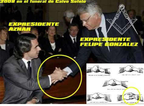 Saludo masónico entre los expresidentes Aznar y Felipe ...