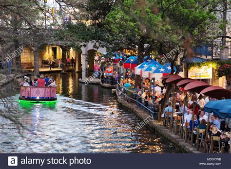 San Antonio River Walk     A tourist boat on the San ...