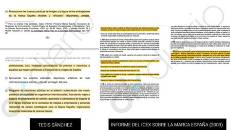 Sánchez también plagió en  su  tesis un informe del ICEX ...