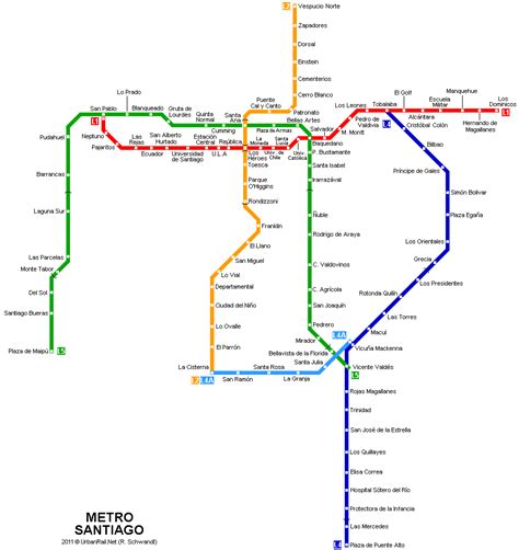 Santiago   mapa del metro | Mapa detallado de la ...