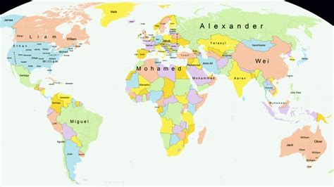 ¿Santiago, William, Mohammed o Alexander?: Crean mapa de ...