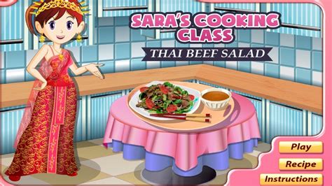 Sara Cooking Class Games: Thai Beef Salad   YouTube