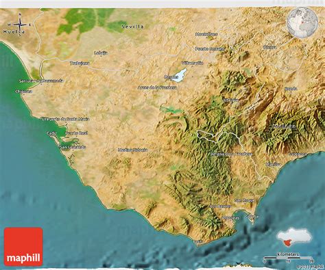 Satellite 3D Map of Cádiz