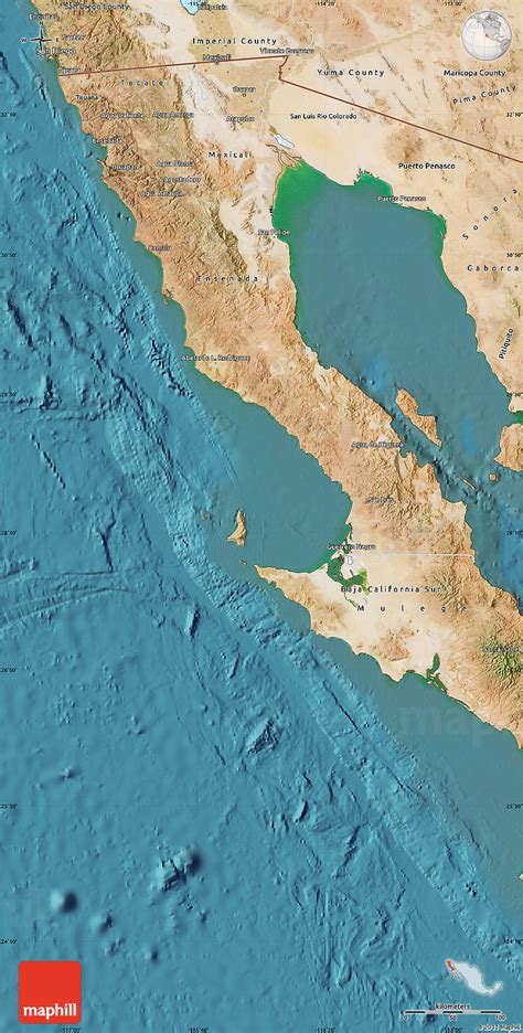 Satellite Map of Baja California