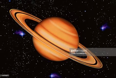 Saturn Artwork Of Saturn Seen Against A Starfield Saturn ...