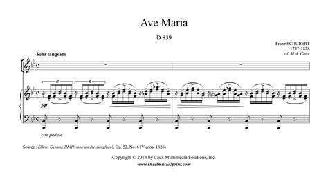 Schubert : Ave Maria D 839   B flat Major   YouTube