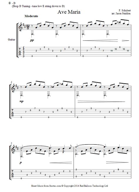 Schubert   Ave Maria sheet music for Guitar   8notes.com