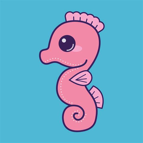 Seahorse #kawaii #cute #illustration #vector #seahorse # ...