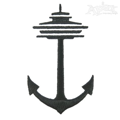 Seattle Anchor Embroidery Design