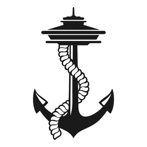 Seattle Space Needle Anchor SVG Cuttable Designs