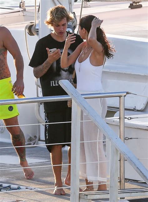 SELENA GOMEZ and Justin Bieber at a Yacht in Jamaica 02/22 ...